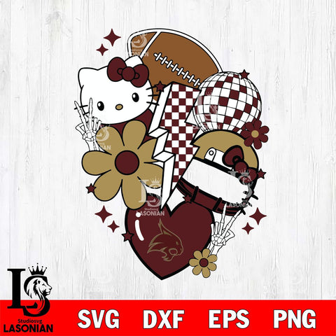 Texas State Bobcats Hello Kitty NCAA 2 Svg Eps Dxf Png File, Digital Download, Instant Download