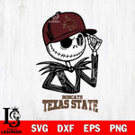Texas State Bobcats Jack Skellington 3 Halloween Svg Eps Dxf Png File, NCAA svg, Digital Download, Instant Download