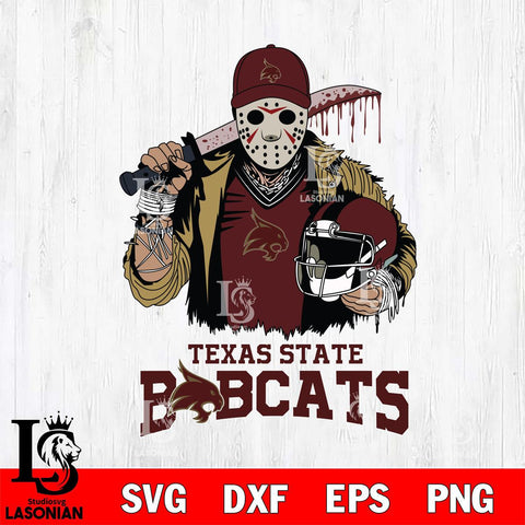 Texas State Bobcats Jason Voorhees 2 Svg Eps Dxf Png File, Digital Download