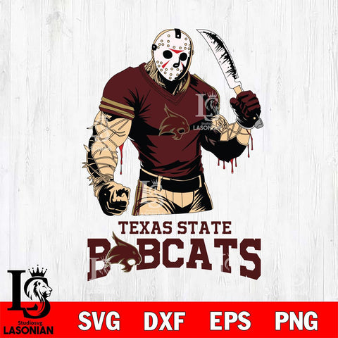Texas State Bobcats Jason Voorhees Svg Eps Dxf Png File, Digital Download