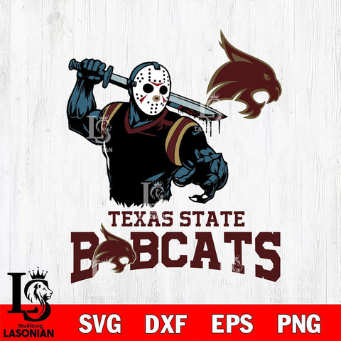 Texas State Bobcats Jason Voorhees 5 Svg Eps Dxf Png File, Digital Download