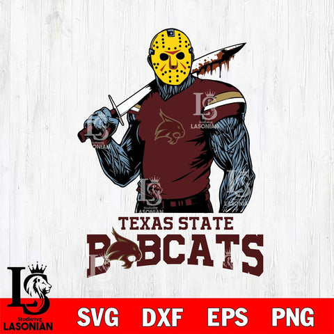 Texas State Bobcats Jason Voorhees 7 Svg Eps Dxf Png File, Digital Download