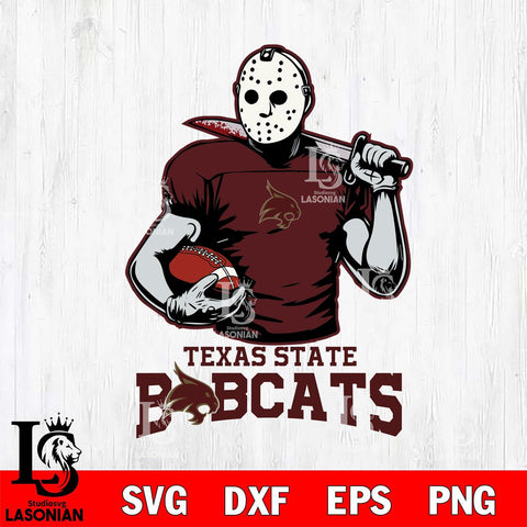 Texas State Bobcats Jason Voorhees 9 Svg Eps Dxf Png File, Digital Download