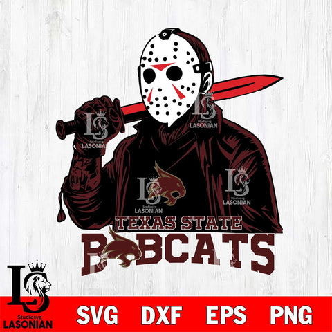 Texas State Bobcats Jason Voorhees Horror 12 Svg Eps Dxf Png File, NCAA svg, Digital Download, Instant Download