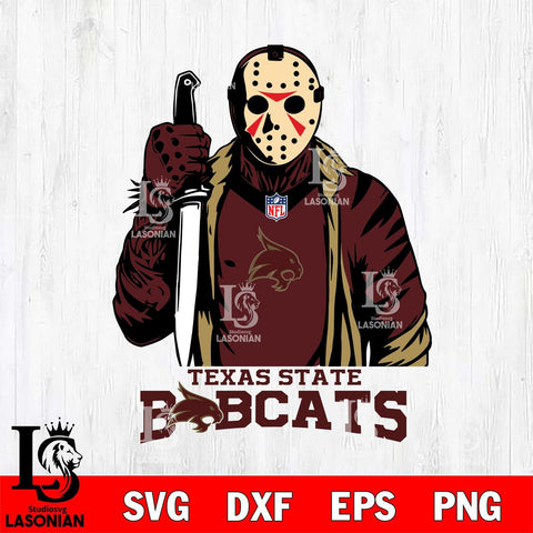 Texas State Bobcats Jason Voorhees Horror 3 Svg Eps Dxf Png File, NCAA svg, Digital Download, Instant Download