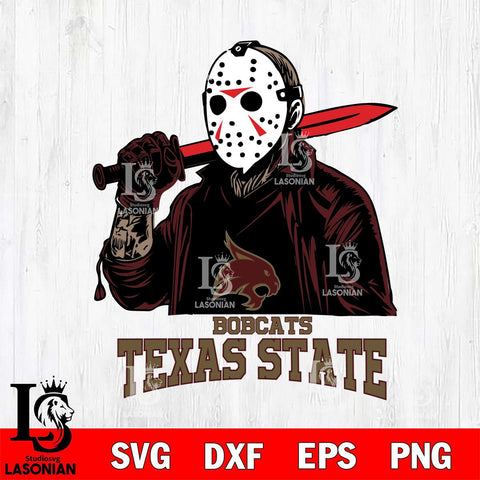 Texas State Bobcats Jason Voorhees Horror Halloween Svg Eps Dxf Png File, NCAA svg, Digital Download, Instant Download