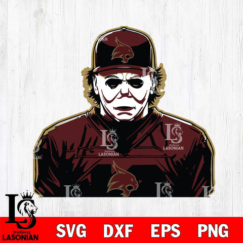 Texas State Bobcats Michael Myers Horror Halloween Svg Eps Dxf Png File, NCAA svg, Digital Download, Instant Download