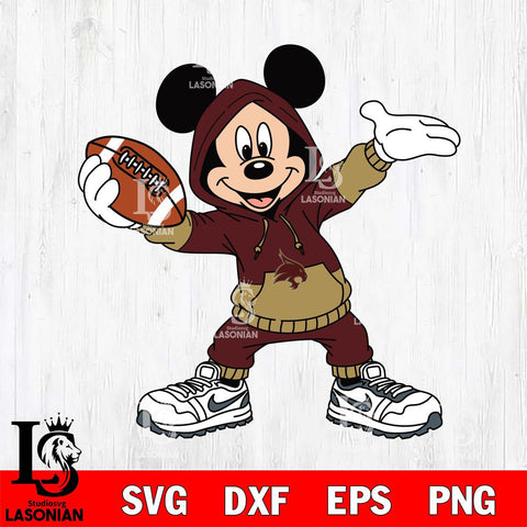 Texas State Bobcats Mickey Disney Football Christmas File Cut, NCAA SVG DXF EPS PNG FILE, Digital Download , Criucut , Silhouette