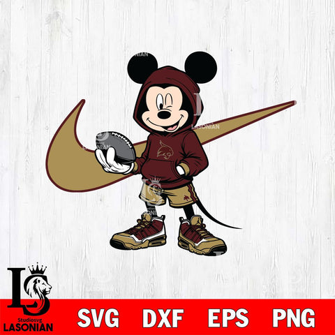 Texas State Bobcats Mickey Wearing Hoodie Sport Svg Eps Dxf Png File, NCAA svg, Digital Download, Instant Download