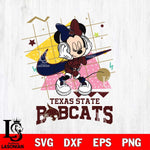 Texas State Bobcats Minnie Mouse Dancing SVG DXF EPS PNG FILE, NCAA File Cut,Digital Download,Instant Download