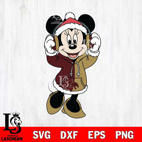 Texas State Bobcats Minnie Mouse Disney Football Christmas File Cut, NCAA SVG DXF EPS PNG FILE, Digital Download , Criucut , Silhouette