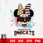 Texas State Bobcats Minnie Mouse Love Sport SVG DXF EPS PNG FILE, NCAA File Cut,Digital Download,Instant Download