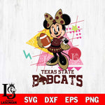 Texas State Bobcats Minnie Mouse Sport SVG DXF EPS PNG FILE, NCAA File Cut,Digital Download,Instant Download
