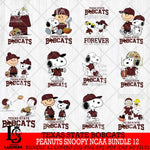 Texas State Bobcats Peanuts Snoopy Player NCAA Bundle 12 SVG DXF EPS PNG FILE,Snoopy File Cut, bundle NCAA Digital Download,Instant Download, Silhouette
