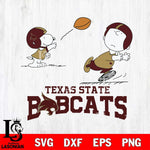 Texas State Bobcats Peanuts play football SVG DXF EPS PNG FILE,Snoopy File Cut, NCAA Digital Download,Instant Download,Christmas Silhouette