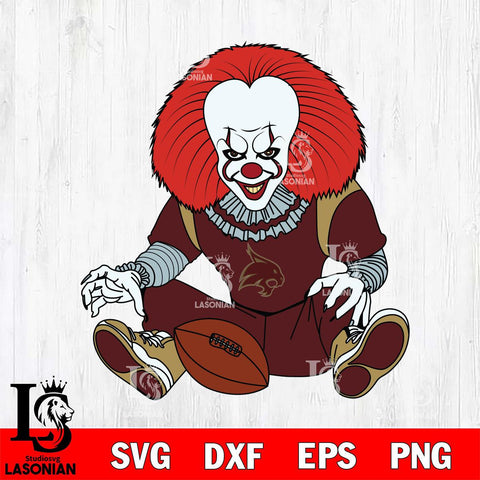 Texas State Bobcats Pennywise Horror Sport 6 Svg Eps Dxf Png File, Digital Download