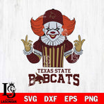 Texas State Bobcats Pennywise Horror Sport 8 Svg Eps Dxf Png File, Digital Download