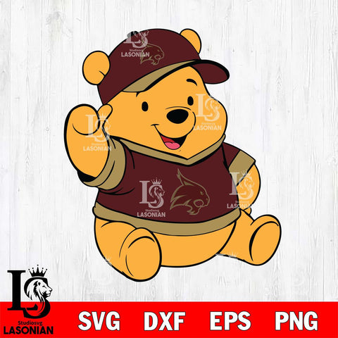 Texas State Bobcats Pooh Bear Svg Eps Dxf Png File, NCAA svg, Digital Download, Instant Download