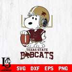 Texas State Bobcats Snoopy Player Football SVG DXF EPS PNG FILE,Snoopy File Cut, NCAA Digital Download,Instant Download,Christmas Silhouette