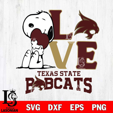 Texas State Bobcats Snoopy Sport 10 Svg Eps Dxf Png File, Digital Download