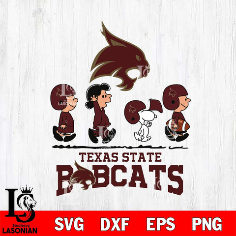 Texas State Bobcats Snoopy Sport 12 Svg Eps Dxf Png File, Digital Download