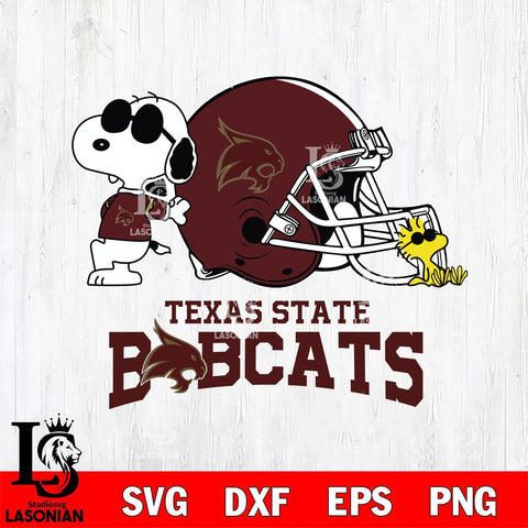 Texas State Bobcats Snoopy Sport 2 Svg Eps Dxf Png File, Digital Download