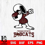 Texas State Bobcats Snoopy Sport 3 Svg Eps Dxf Png File, Digital Download