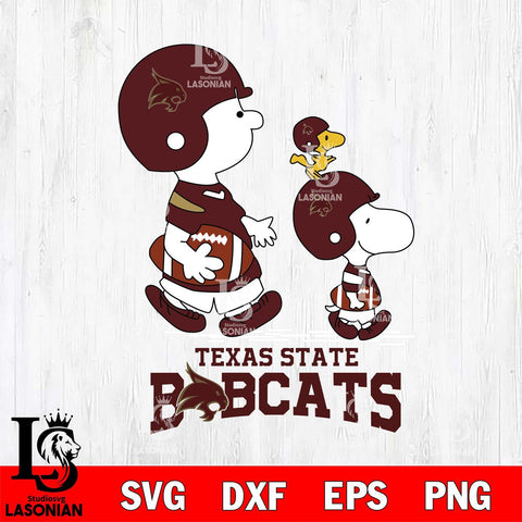 Texas State Bobcats Snoopy Sport Svg Eps Dxf Png File, Digital Download