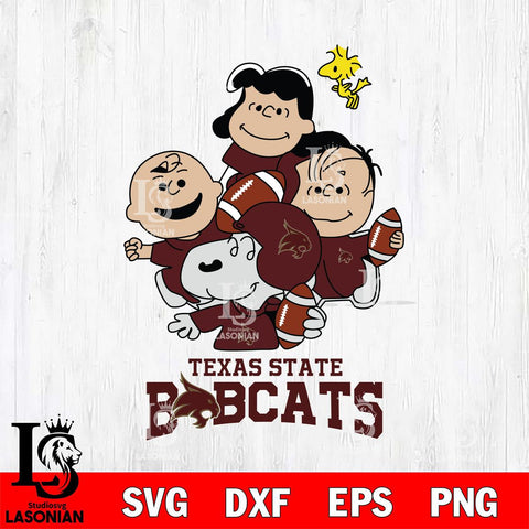 Texas State Bobcats Snoopy Sport 4 Svg Eps Dxf Png File, Digital Download