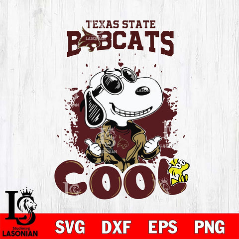 Texas State Bobcats Snoopy Sport 7 Svg Eps Dxf Png File, Digital Download