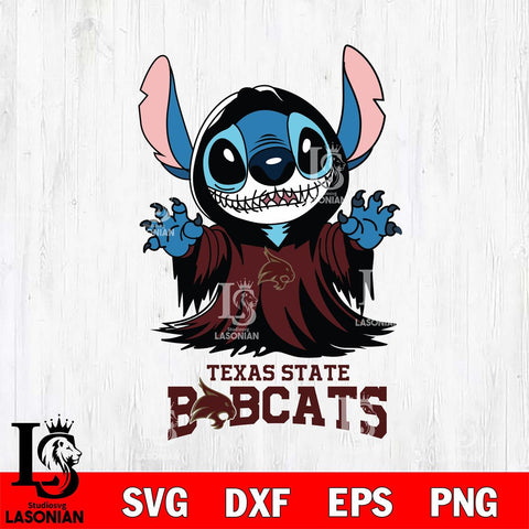 Texas State Bobcats Stitch Ghost Svg Eps Dxf Png File, NCAA svg, Digital Download, Instant Download