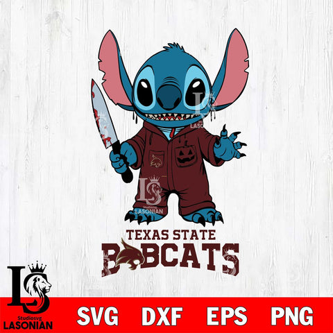 Texas State Bobcats Stitch Horror 2 Svg Eps Dxf Png File, NCAA svg, Digital Download, Instant Download