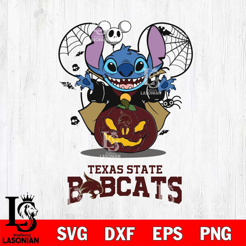 Texas State Bobcats Stitch Horror Halloween Svg Eps Dxf Png File, Digital Download, Instant Download