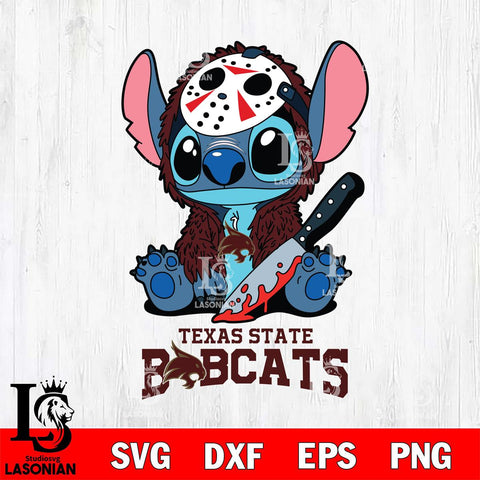 Texas State Bobcats Stitch Jason Voorhees Svg Eps Dxf Png File, NCAA svg, Digital Download, Instant Download