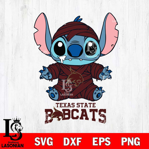 Texas State Bobcats Stitch Mummy Svg Eps Dxf Png File, NCAA svg, Digital Download, Instant Download