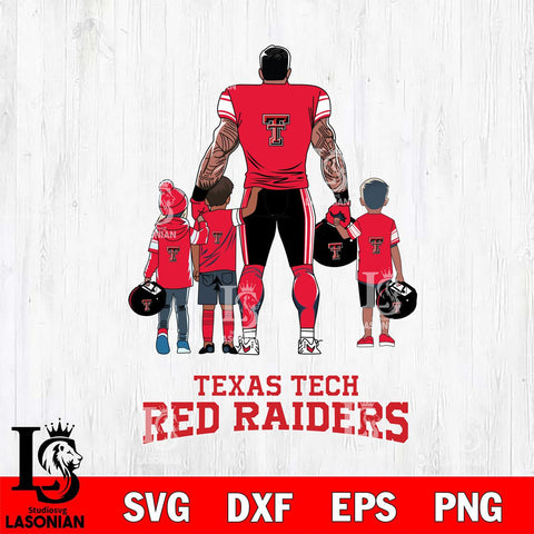 Texas Tech Red Raiders 4 Father and son Rugby SVG DXF EPS PNG FILE,NCAA SVG, Father day Digital Download,Instant Download, Silhouette