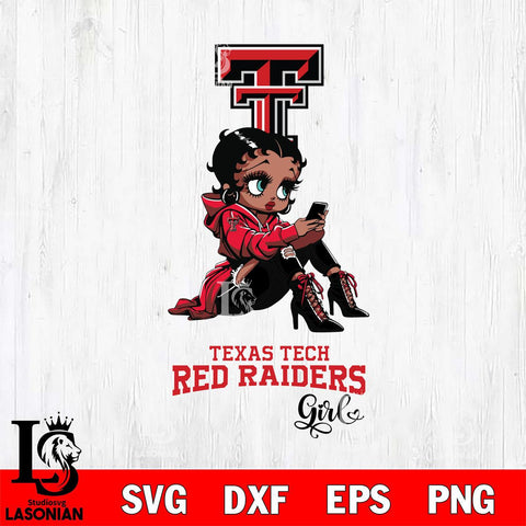 Texas Tech Red Raiders Beauty Black Fan Girl Football, Svg Eps Dxf Png File, Digital Download