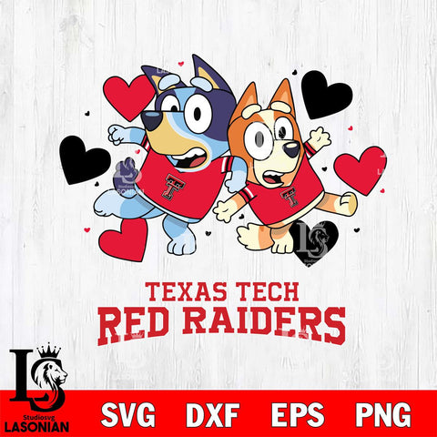 Texas Tech Red Raiders Bluey & Bingo 10 Svg Eps Dxf Png File, NCAA svg, Digital Download, Instant Download