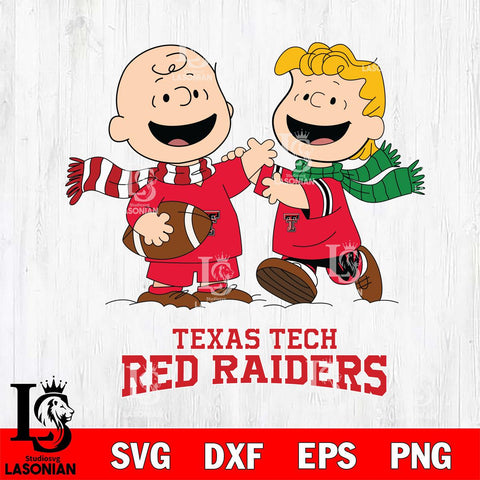 Texas Tech Red Raiders Charlie Brown & Linus Football Cricut,Christmas SVG DXF EPS PNG FILE, NCAA Digital Download,Instant Download, Silhouette