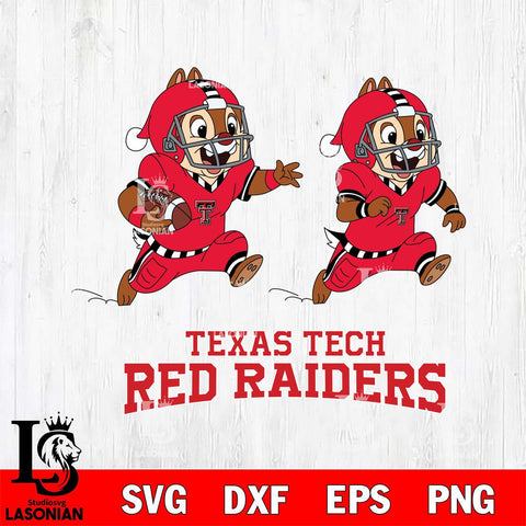 Texas Tech Red Raiders Chip & Dale Football Cricut,Christmas SVG DXF EPS PNG FILE, NCAA Digital Download,Instant Download, Silhouette