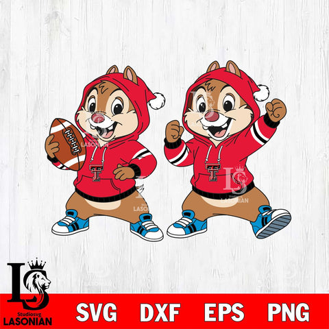 Texas Tech Red Raiders Chip và Dale Football File Cut, NCAA SVG DXF EPS PNG FILE, Digital Download , Criucut , Silhouette