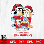 Texas Tech Red Raiders Christmas Bluey Family Sport Cut Files,Bluey Cricut,Christmas Svg , Bluey svg , Digital Download, dxf eps png pdf file