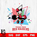 Texas Tech Red Raiders Cute Daisy Duck Cheerleader SVG DXF EPS PNG FILE, NCAA File Cut,Digital Download,Instant Download