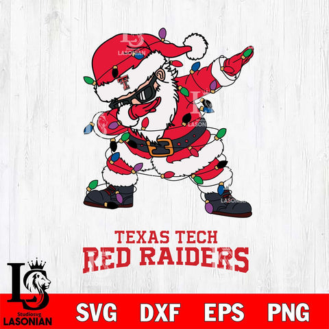 Texas Tech Red Raiders Dabbing Santa Claus Ugly Christmas Svg dxf eps png pdf file,NCAA svg,Digital Download,Cricut file