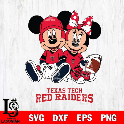 Texas Tech Red Raiders Disney Mickey And Minnie Football Svg Eps Dxf Png File, NCAA svg , Digital Download , Instant Download, Cricut File