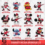 Texas Tech Red Raiders Disney NCAA Bundle Svg PNG 12 Svg Eps Dxf Png File, Digital Download