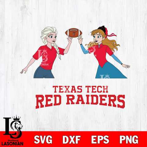 Texas Tech Red Raiders Elsa & Anna Football Cricut,Christmas SVG DXF EPS PNG FILE, NCAA Digital Download,Instant Download, Silhouette