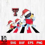 Texas Tech Red Raiders Family Bluey Walking Christmas Svg Eps Dxf Png File, Digital Download, Instant Download
