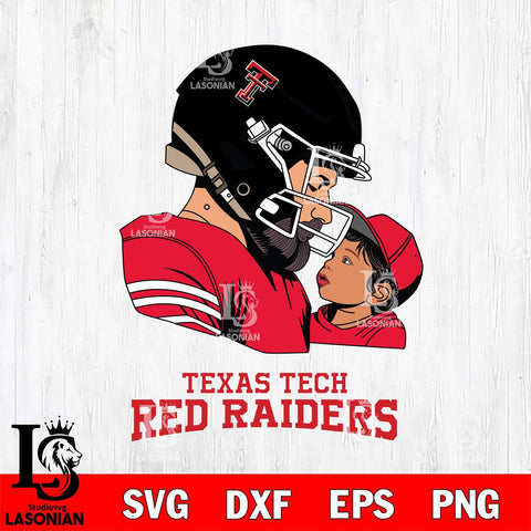 Texas Tech Red Raiders Father And Child Rugby SVG DXF EPS PNG FILE,NCAA SVG, Father day Digital Download,Instant Download, Silhouette