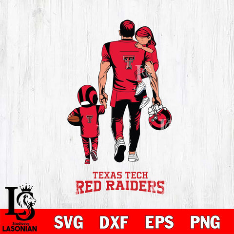 Texas Tech Red Raiders Father And Son Football SVG DXF EPS PNG FILE,NCAA SVG, Father day Digital Download,Instant Download, Silhouette